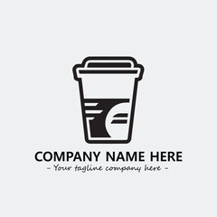 Cup illustration black and white for logo company vector image
