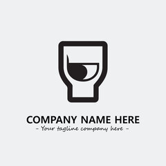 Cup illustration black and white for logo company vector image
