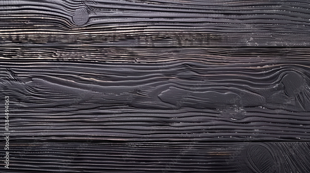 Poster textured black wood surface with smooth lines and patterns, creating modern and elegant look