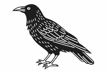 crow on a white background
