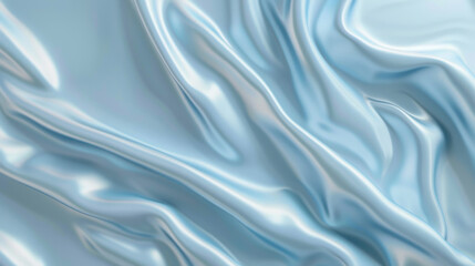 Obraz premium Smooth baby blue fabric with elegant folds and soft sheen creates calming and serene atmosphere
