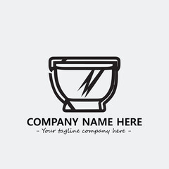 Cup illustration black and white for logo company vector image
