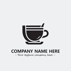 Cup illustration black and white for logo company vector image
