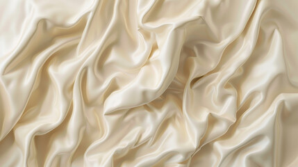 Obraz premium descriptionSmooth, elegant, cream colored satin fabric with soft folds and gentle drapes, perfect for luxurious designs and textiles
