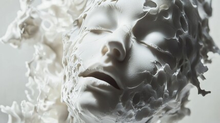 Abstract White Sculpture: Decay and Transformation