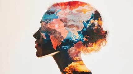 Pan American Week Global Mindset Vibrant Double Exposure Portrait Revealing Cultural Interconnectivity for Digital Marketing Storytelling and Inclusive Branding Strategies