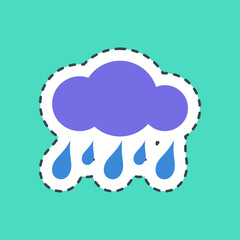 Sticker line cut drizzle. Weather elements symbol. Good for prints, web, smartphone app, posters, infographics, logo, sign, etc.
