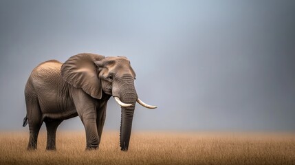 Obraz premium Save The Elephant Day Majestic Wildlife Conservation Storytelling - Minimalist Eco-Conscious Imagery for Global Awareness and Endangered Species Protection Campaigns