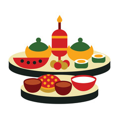  Tapas-style setup with multiple small dishes