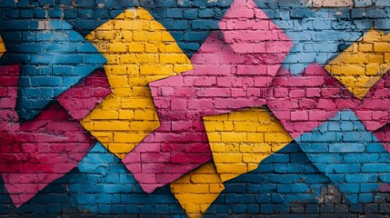 "Brick Wall with Painted Stars"