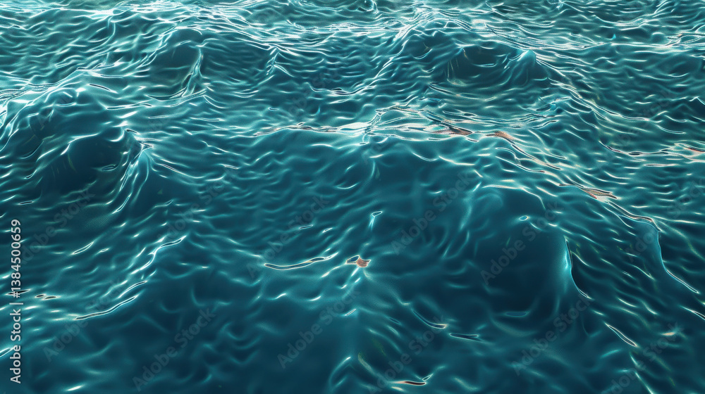 Poster smooth gradient of deep lagoon water creates serene and calming atmosphere, perfect for relaxation a