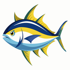 fish on blue background