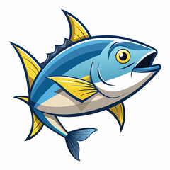fish on blue background
