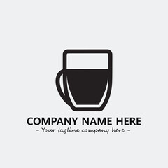Cup illustration black and white for logo company vector image
