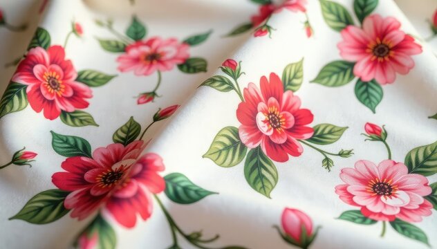 Subtle, repeating floral motif on delicate fabric, classic, nature, design