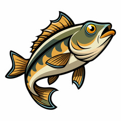 vector illustration of a cartoon fish