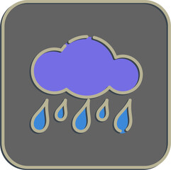 Icon drizzle. Weather elements symbol. Icons in embossed style. Good for prints, web, smartphone app, posters, infographics, logo, sign, etc.