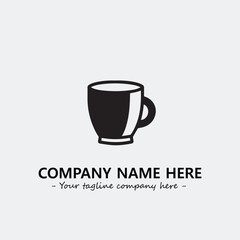 Cup illustration black and white for logo company vector image
