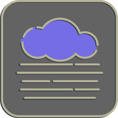 Icon fog. Weather elements symbol. Icons in embossed style. Good for prints, web, smartphone app, posters, infographics, logo, sign, etc.