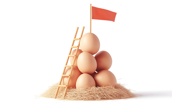 Creative conceptual illustrations of eggs, chickens - Powered by Adobe