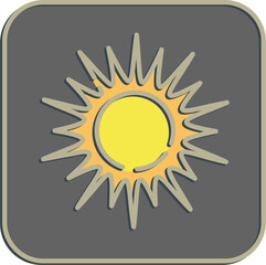 Icon sunny. Weather elements symbol. Icons in embossed style. Good for prints, web, smartphone app, posters, infographics, logo, sign, etc.
