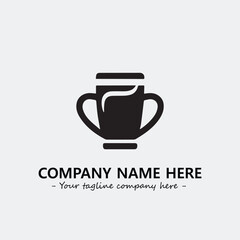 Cup illustration black and white for logo company vector image
