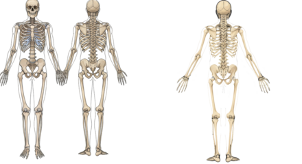 Human Skeleton Illustration Pair