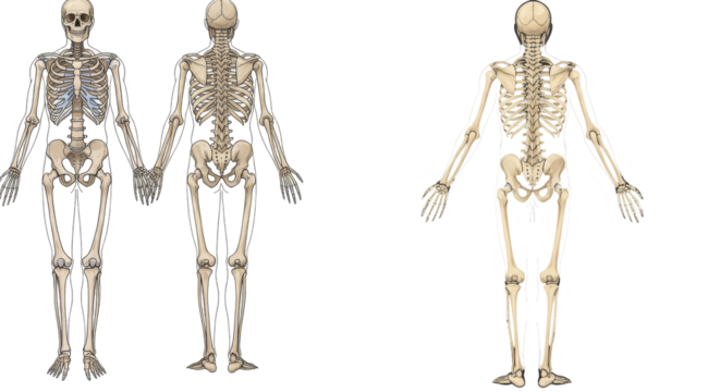 Human Skeleton Illustration Pair