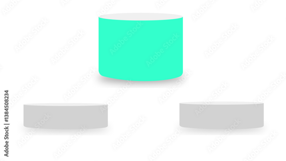 Poster realistic 3d cylinder pedestal podium. abstract vector rendering geometric forms. pastel minimal sce