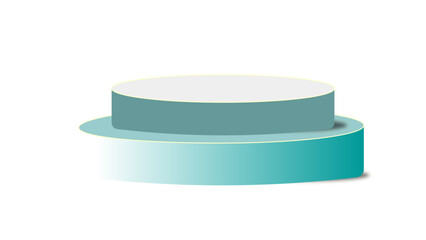 Realistic 3d cylinder pedestal podium. Abstract vector rendering geometric forms. Pastel minimal scene. Stage for showcase, 