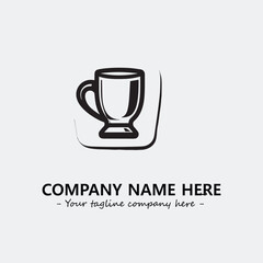 Cup illustration black and white for logo company vector image
