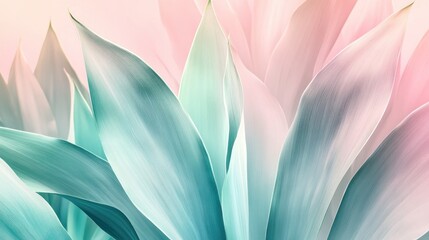 Pastel-colored tropical leaves background.