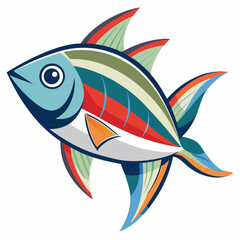 vector illustration of a cartoon fish
