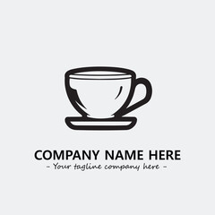 Cup illustration black and white for logo company vector image
