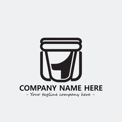 Cup illustration black and white for logo company vector image
