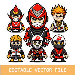 vector samurai on motorcycle on white background