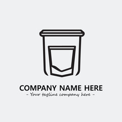 Cup illustration black and white for logo company vector image
