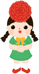 카네이션 머리띠한 아이