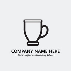 Cup illustration black and white for logo company vector image
