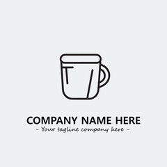 Cup illustration black and white for logo company vector image
