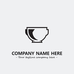 Cup illustration black and white for logo company vector image
