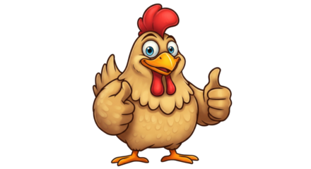 Cartoon Chicken Giving Thumbs Up