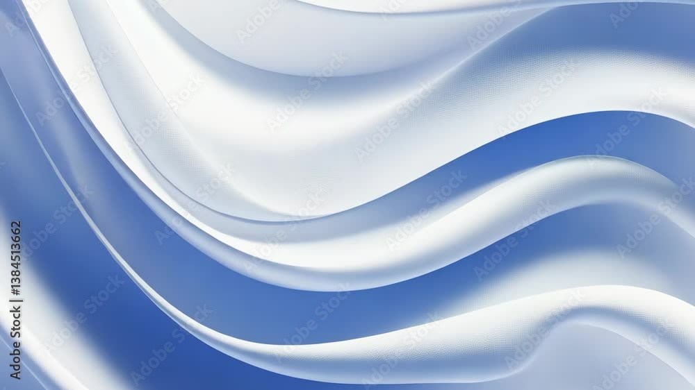 Poster abstract background with white and blue wavy pattern smooth texture and elegant gradient motion desi