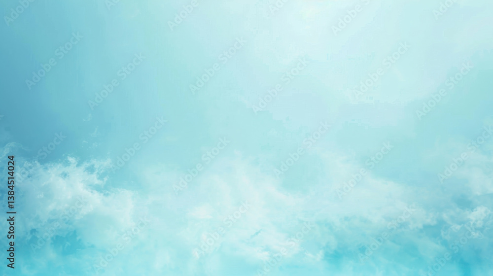 Aufkleber serene pastel blue background with smooth gradient, evoking sense of calm and tranquility. soft clou