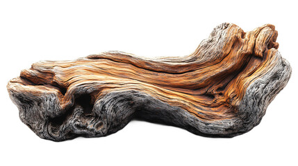 Organic driftwood piece with beautiful patina isolated on transparent background for rustic decor, nature-inspired design, and beach themed art