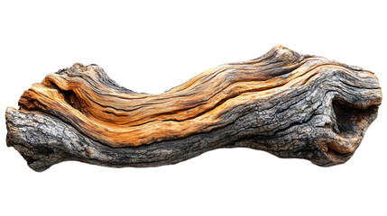 Obraz premium Rustic driftwood piece with organic character isolated on transparent background for coastal themes, natural decor, and beach inspired designs