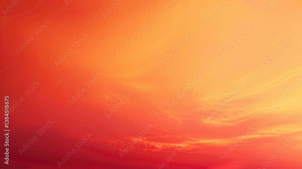 Poster smooth gradient of sunset red fills sky, creating warm and serene atmosphere that evokes feelings of