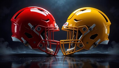 Fototapeta premium American Football Helmet Background Image, Sports, Football Texture Banner Poster Advertisement