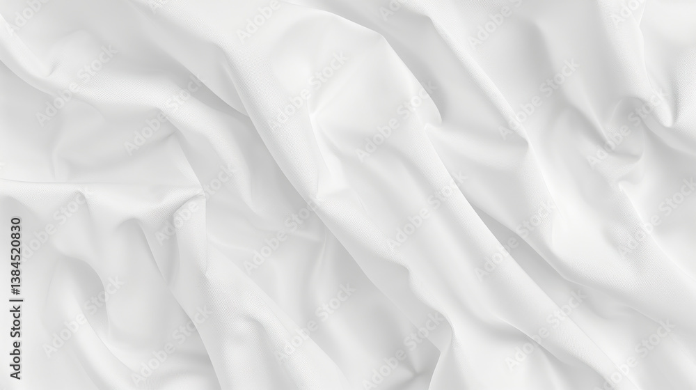 Aufkleber smooth white fabric with soft folds and gentle texture, creating serene and calming atmosphere