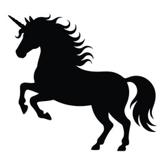 Obraz premium Unicorn Aura Mandala Design, Silhouette, Vector, Icon, Logo, White Background.